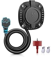 MICTUNING 20A 125V AC Port Plug with 5-in-1 T-Blade Adapter, 12AWG Heavy-Duty RV Shore Power Inle...