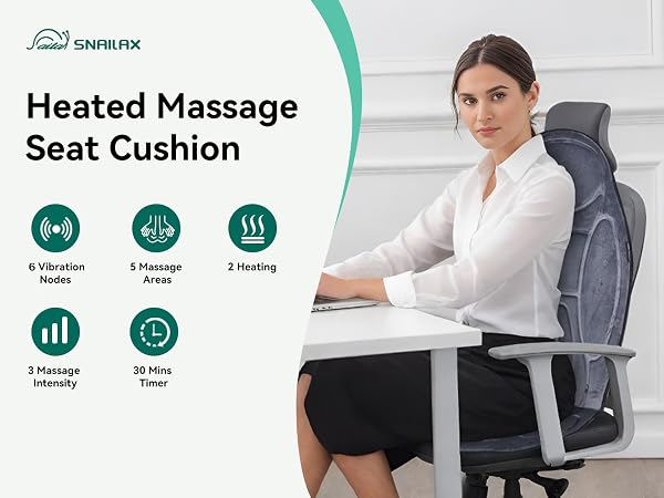 Snailax Back Massage Pad with Vibration Massage and Soothing Heat