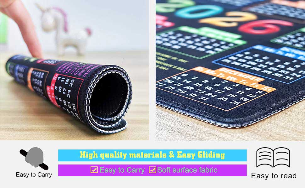 2026 Calendar Mouse pad with Stitched Edge