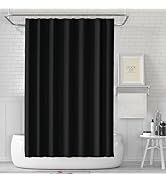 timecity Black Shower Curtain Liner Plastic Bath Curtain with 3 Magnets Thickened Water Proof Qui...