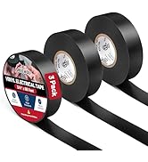 RED WOLF Vinyl Electrical Tape 3/4"- 66Ft 3 Pcs, UL CSA Listed PVC Electric Tape 7 Mil Thick Flam...