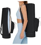 sportsnew Puffy Yoga Mat Bag Yoga Gym Bags for Women Men, Full-Zip Pilates Bag with Wet Pocket &amp; ...