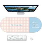 Velluxion Checkered Pattern Desk Pad Protector, 35.5 x 13'' Aesthetic Mouse Mat for Desktop, Wate...