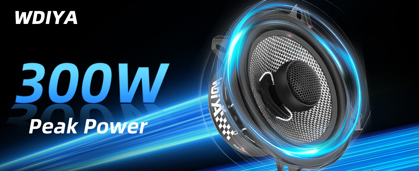 WDiYA 5.25-Inch Car Coaxial Speaker Carbon Fiber Cone Bowl 2-Way Full Frequency High Fidelity Audio