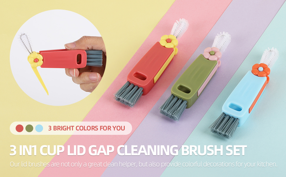 9 Pcs 3 in 1 Cup Lid Cleaning Brush