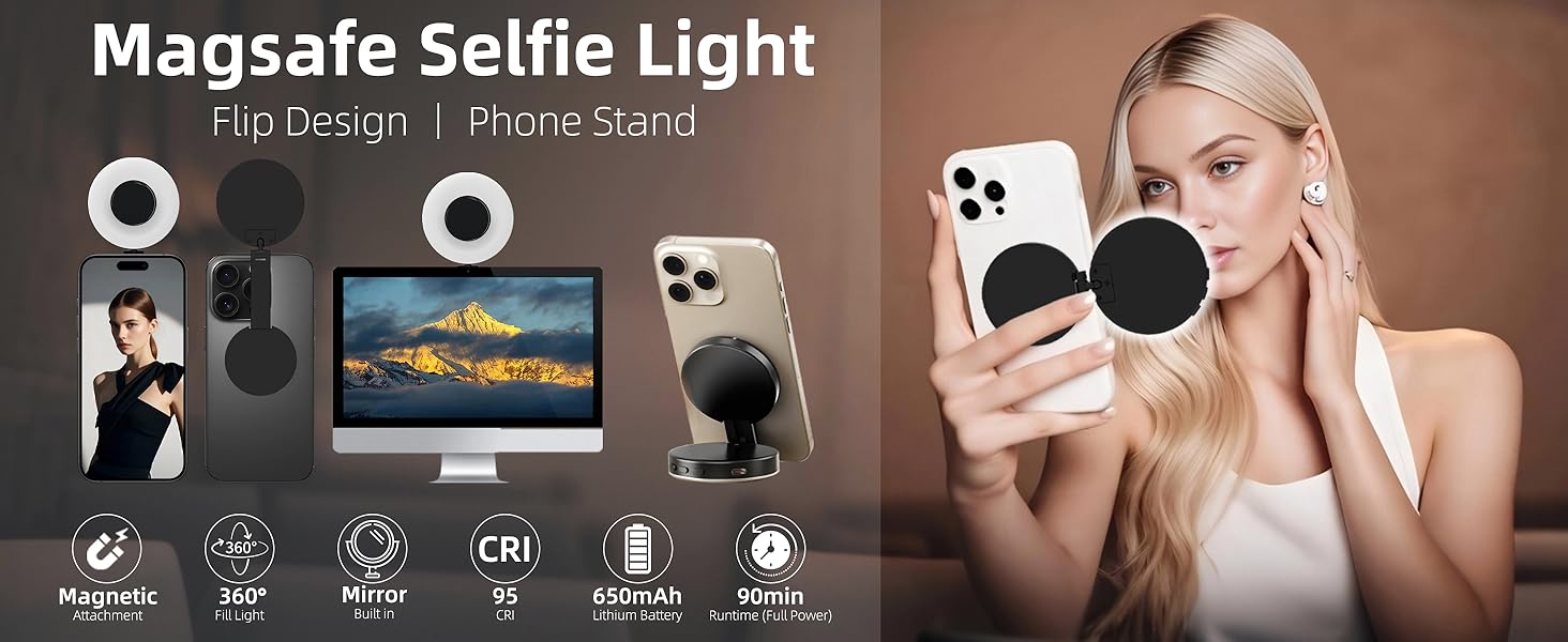 magnetic led selfie light