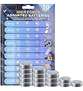 Cotchear 30pcs Alkaline Cell Batteries Assorted 1.55 Volt AG1/LR621 AG3/LR41 AG4/LR626 AG5/LR754 ...
