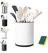 LIBODOUR Utensil Holder,Large 360°Rotating Kitchen Utensil Holder For Counter,Cooking Silverware ...