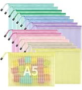 JARLINK 16pcs Mesh Zipper Pouch for Organizing, A5 Size Waterproof Zipper Storage Bags, 8 Colors ...