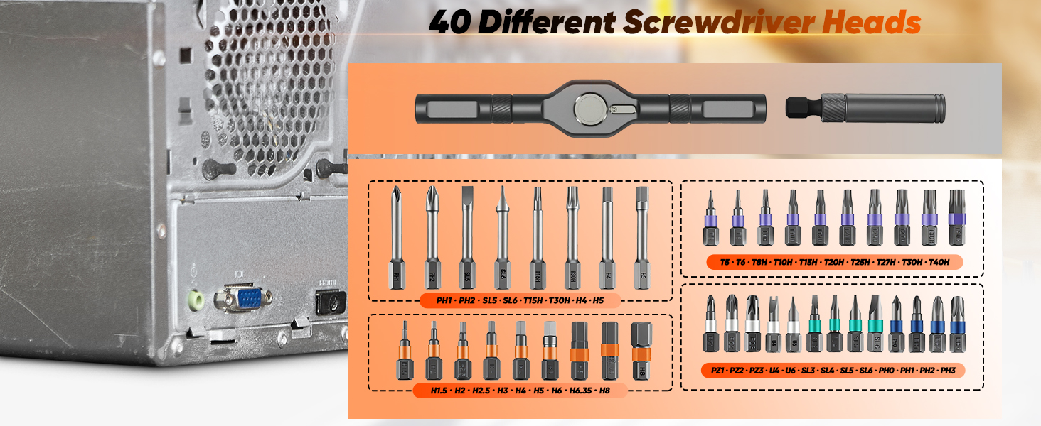 different screwdriver heads