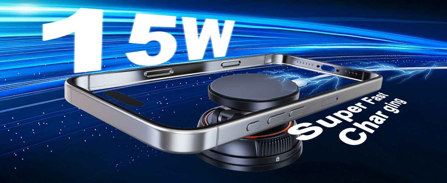 xuenair 15W super fast charging car mount wireless holder for iphone 17 16 15 14 pro max plus mini