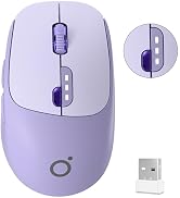 SEUNKWANG Dual-Mode Wireless Mouse with Visible Battery Indicator, Silent Rechargeable Bluetooth ...