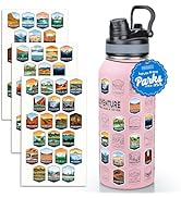 Nefeeko 32oz National Parks Water Bottle - Insulated Adventure Bottle with Waterproof Stickers | ...