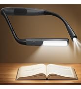 Glocusent Bendable Neck Light, 100Hrs Long Lasting Rechargeable Book Light, 5 Colors &amp; Stepless D...