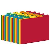 25 Alphabet Dividers – Letter Size File Dividers, Heavyweight Manila Guides A-Z Dividers, 5 Assor...