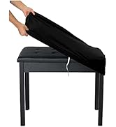 SINOSSO Soft Velvet Piano Bench Cover, (20"- 26.5") L x (11.8"- 15.7") W Rectangle Stretch Washab...