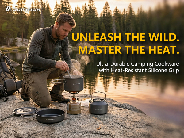 Ultra-Durable Camping Cookware with Heat-Resistant Silicone Grip