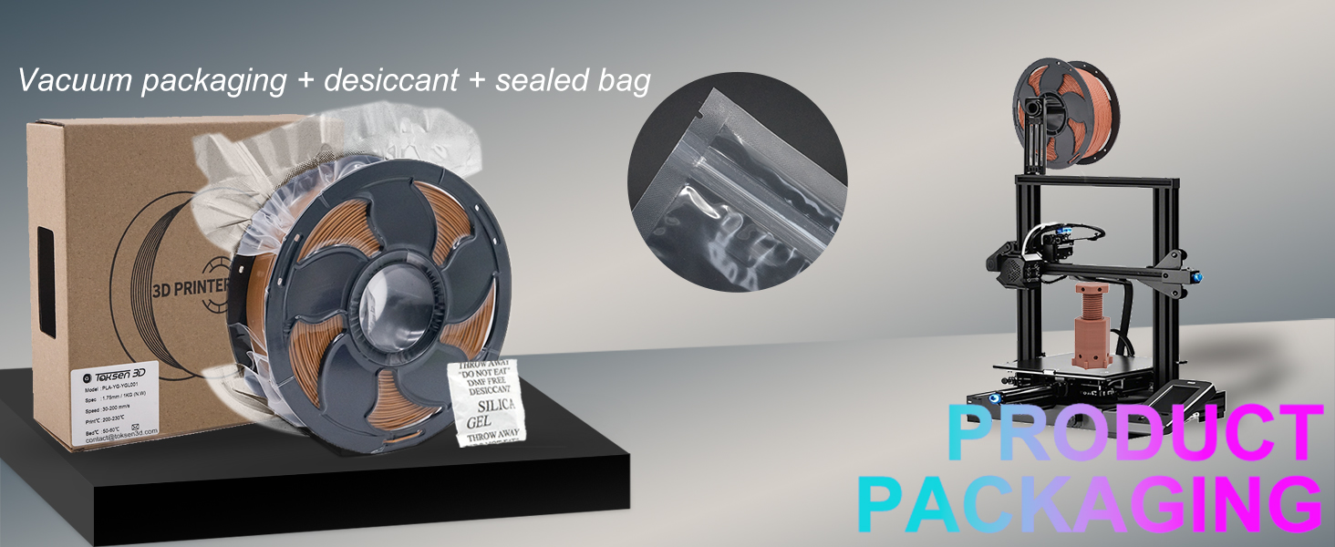 Toksen3D printing filament PLA PETG TPU gradient bi dual tri color rainbow filament