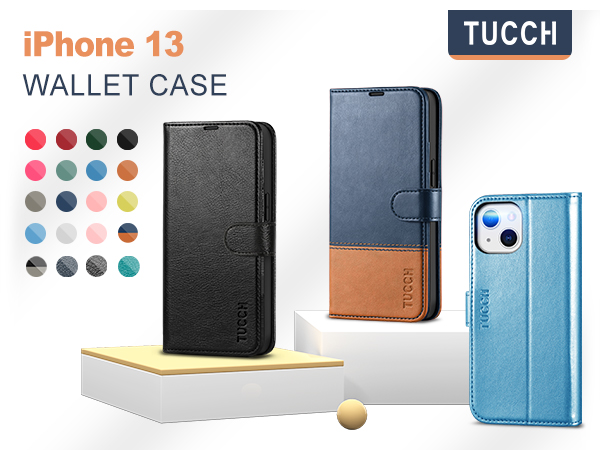 Case for iPhone 13 Wallet Case 6.1-inch, [RFID Blocking] [Card Slot]