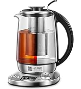 Electric Tea Kettle with 9 Presets, FOHERE Glass Kettle with Removable Infuser, 140? to 212? Prec...