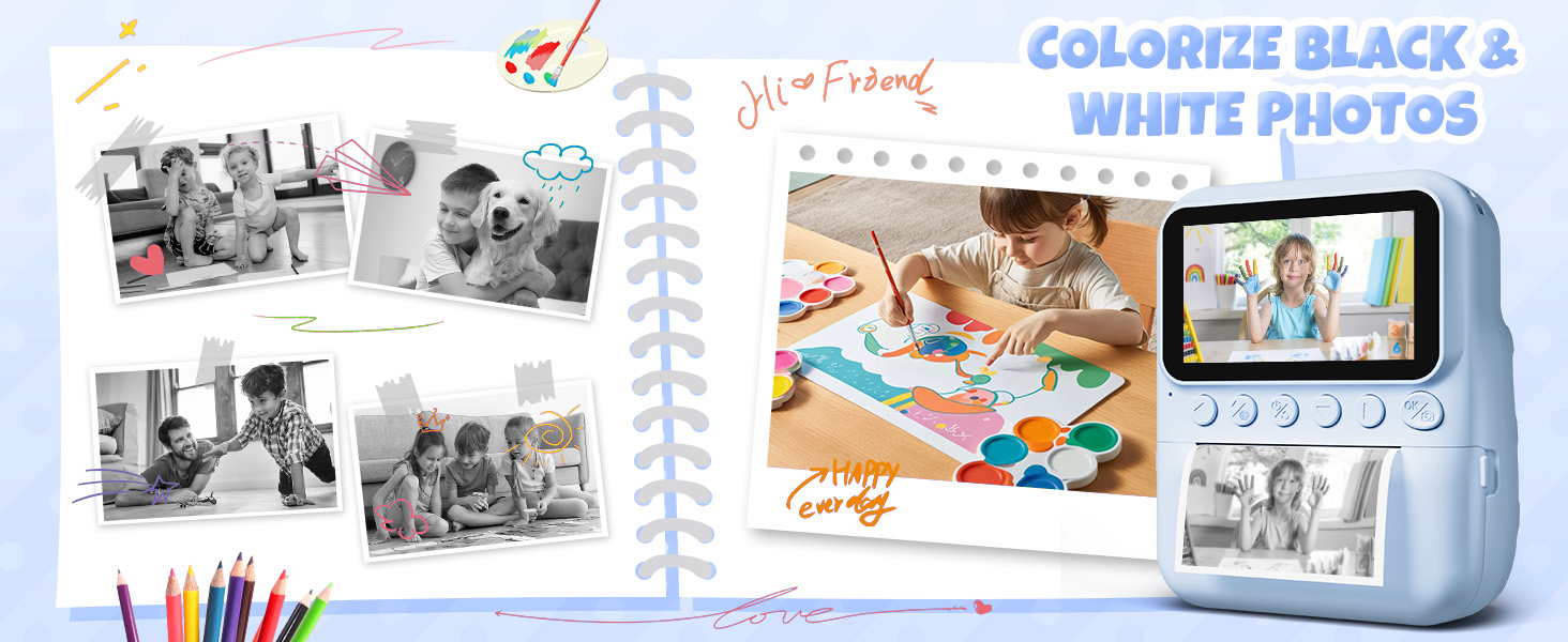 instant cameras that print photos toddler camera toys for ages 3-7 girls