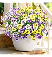 MARTINE MALL 8 Bundles Look Real Artificial Flowers for Outdoors, Realistic Fake Outdoor Flowers,...