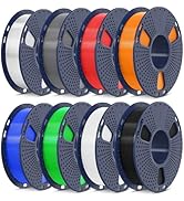 SUNLU 250g PLA Filament 1.75mm Bundle,3D Printer Filament Bundle Multicolor, Neatly Wound PLA Fil...