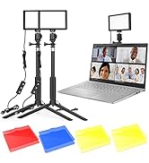 2Pack Video Conference Lighting Kit, LUXCEO Webcam Lighting for Remote Work Dimmable 5600K Zoom L...