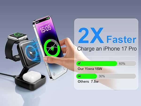 3 in 1 charging station wireless charging station iphone wireless charger iphone watch charger 