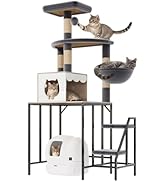 HavenlyYouth Cat Tree for Self-Cleaning Litter Box, 67.3''H Multi-Level Cat Tower for Automatic L...
