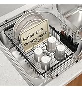 Small Expandable Over The Sink Dish Drainer Drying Rack In Stainless Steel Metal For Kitchen, Cou...