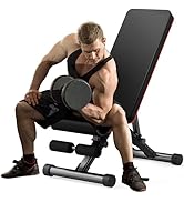 Sweetcrispy Adjustable Weight Bench for Home Gym, Foldable Incline Workout Bench Press with 795 L...