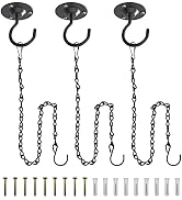 NACETURE Ceiling Hooks for Hanging Plants with Hanging Chain 3 Pack - Wall Hook Metal Plant Brack...