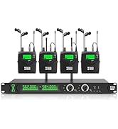 XTUGA RW2090 Wireless in Ear Monitor System Mono Dual Channel with 4 Bodaypacks UHF Wireless IEM ...