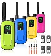 Radioddity FS-T3 Walkie Talkies for Adults Kids Long Range 4 Pack Rechargeable Walky Talky FRS Tw...