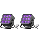 DazzlingStage Rechargeable Stage Lights, 9 * 6W RGBWA UV 6-in-1 Battery Powered Par Lights, 6/8/1...