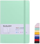 SUQJOY 1 Pack Lined Journal Notebooks for Writing,160 Pages, 5.5x8.3inch,Leather Hardcover, 100 G...