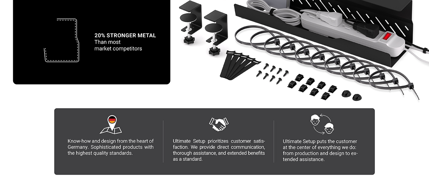 Cable management under desk cable tray no drill