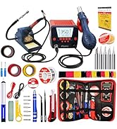 Soldering Iron and Rework Station with Wide LCD-Display Screen, Hot Air Gun, F /°C,Auto Sleep &amp; S...