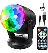 Portable Sound Activated Party Lights Outdoor Indoor, Battery Powered/USB Disco Ball Strobe Karao...