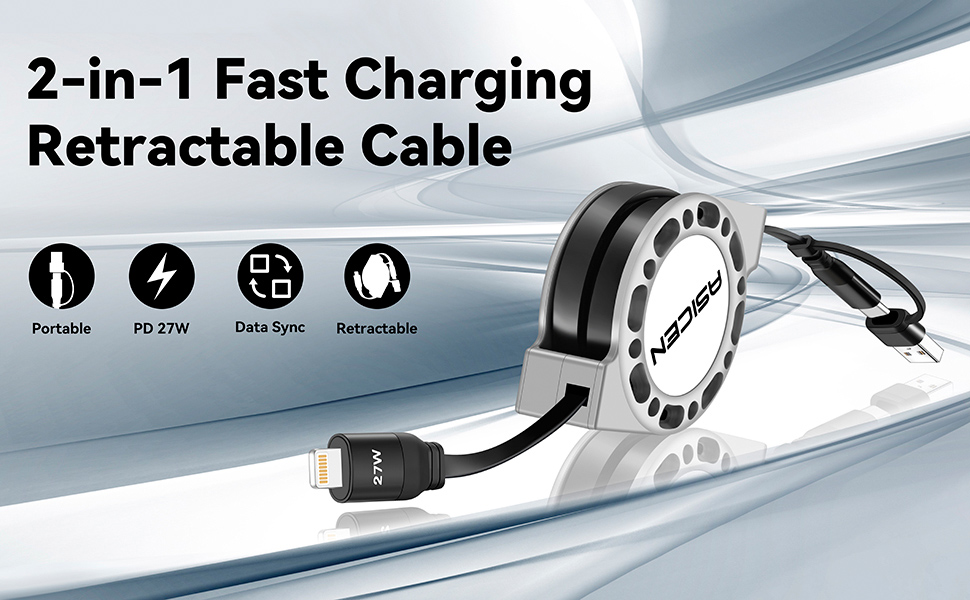 27W PD USB C Lightning cable fast charging and data sync apple carplay iphone charger cord 