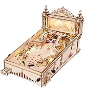 Rowood Wooden Puzzles 3D Pinball Machine Mechanical Model Wooden 3D Puzzles for Adults DIY Pinbal...