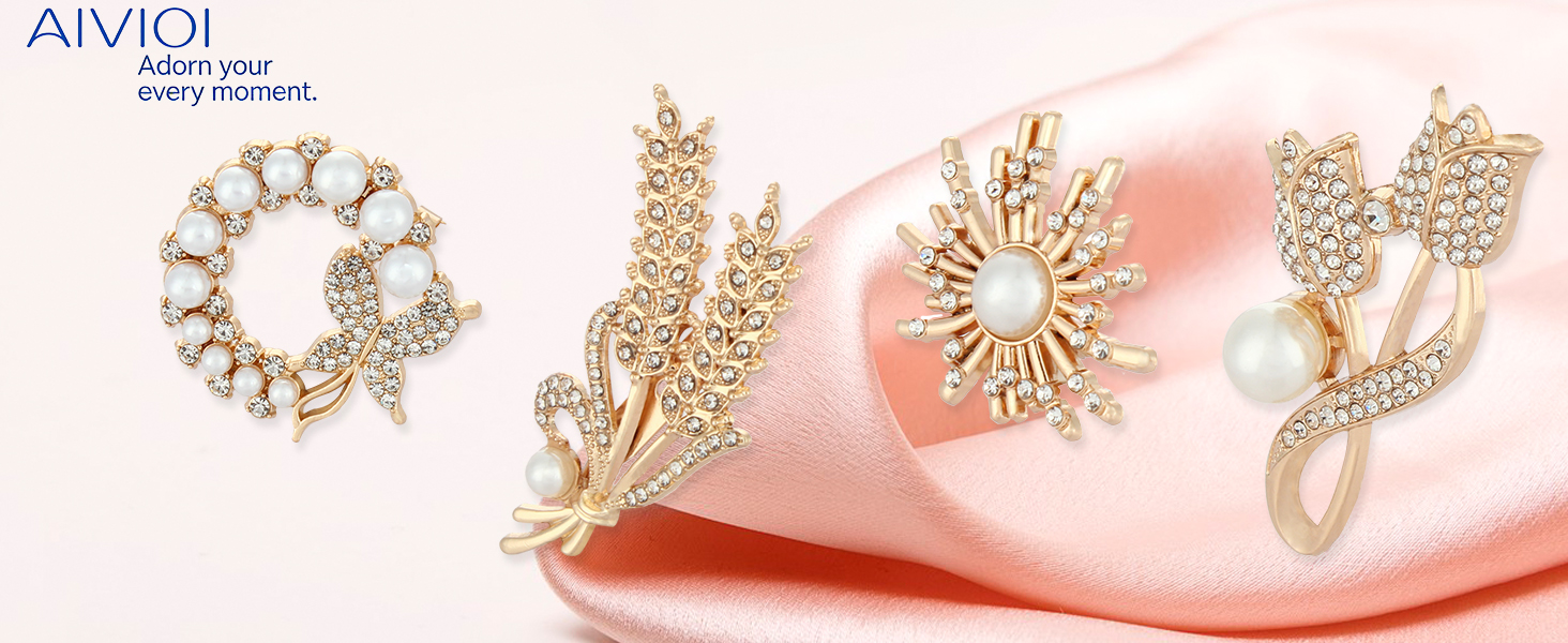 Crystal Pearl Pin