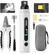 Barkitty Dog Nail Grinder, 7-Speed Quiet Electric Dog Nail Trimmers, Dog Nail Clippers with Spong...