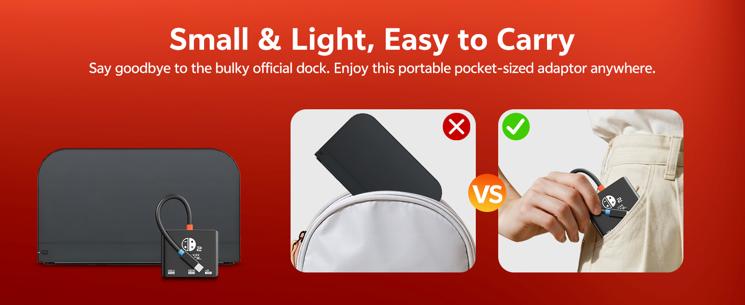 Text reads 'Small &amp; Light, Easy to Carry' with subtitle 'Say goodbye to the daily effortlessness, enjoy life portable pocket-sized umbrella anywhere.' Three product images show compact umbrella in carrying case, opened umbrella, and hands holding umbrella.