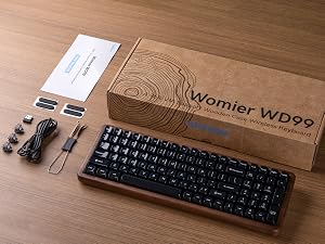 98% Wireless Mechanical Keyboard with Number Pad Natural Walnut Wood Gaming Keyboard