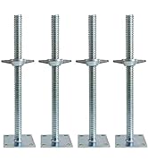 GaeaAuto 4 Pack Adjustable Leveling Jack Solid Screw Jacks with Base Plate for Baker-Style Scaffo...
