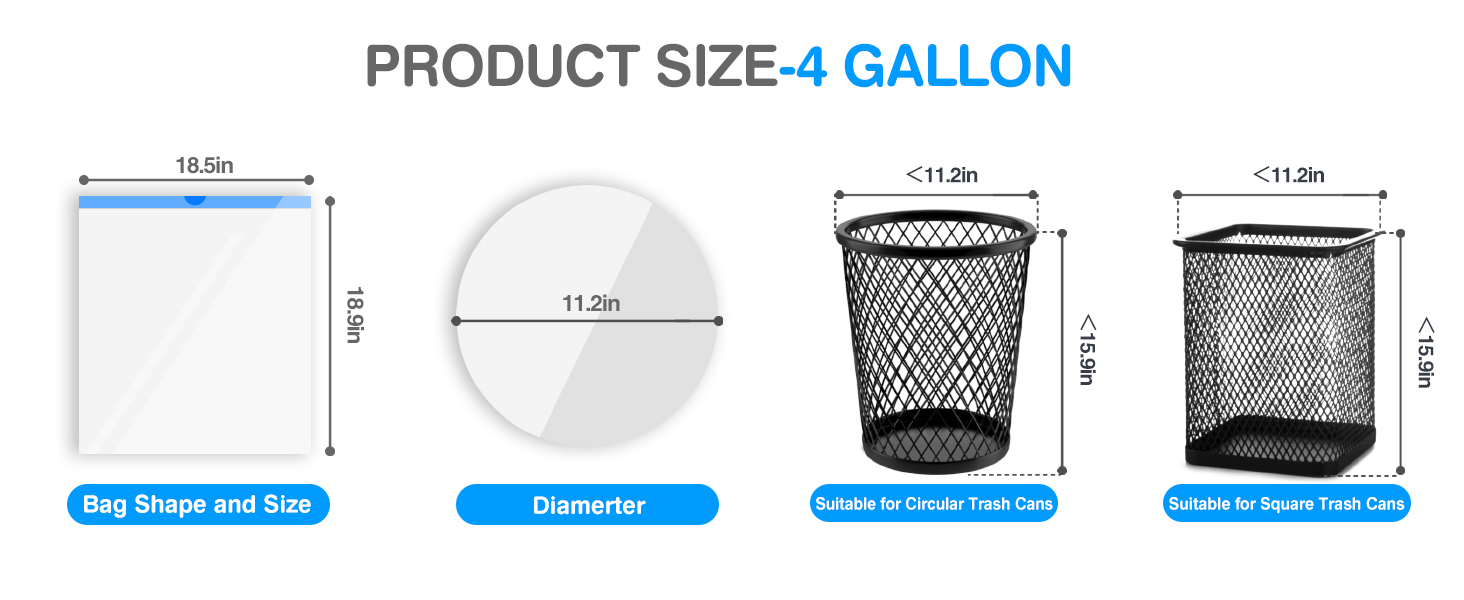 4 GALLON DRAWSTRING TRASH BAGS