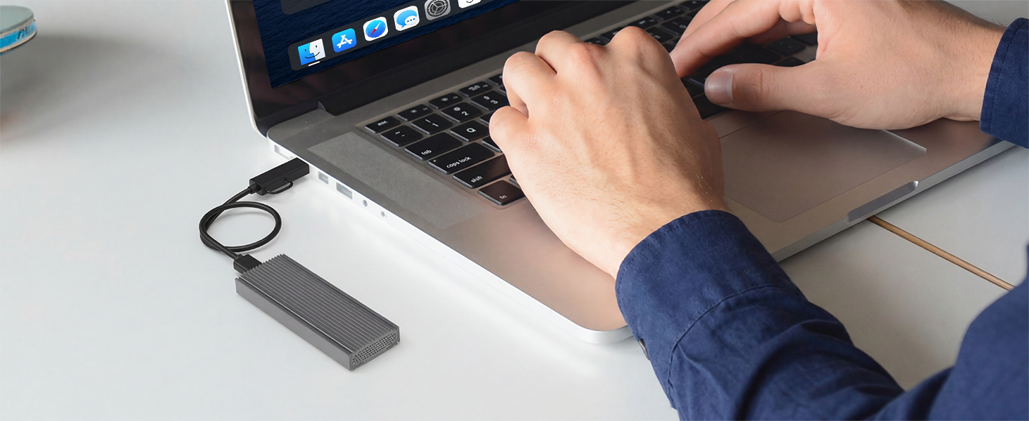 M.2 NVMe SATA SSD Enclosure,Tool Free, Driver Free, Plug and Play