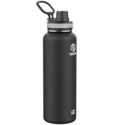 Takeya Originals 40 oz Vacuum Insulated Stainless Steel Water Bottle with Spout Lid, Black